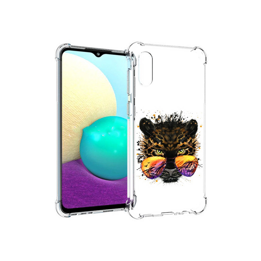 

Чехол MyPads Tocco для Samsung Galaxy M02 тропический леопард (PT157689.478.649), Прозрачный, Tocco