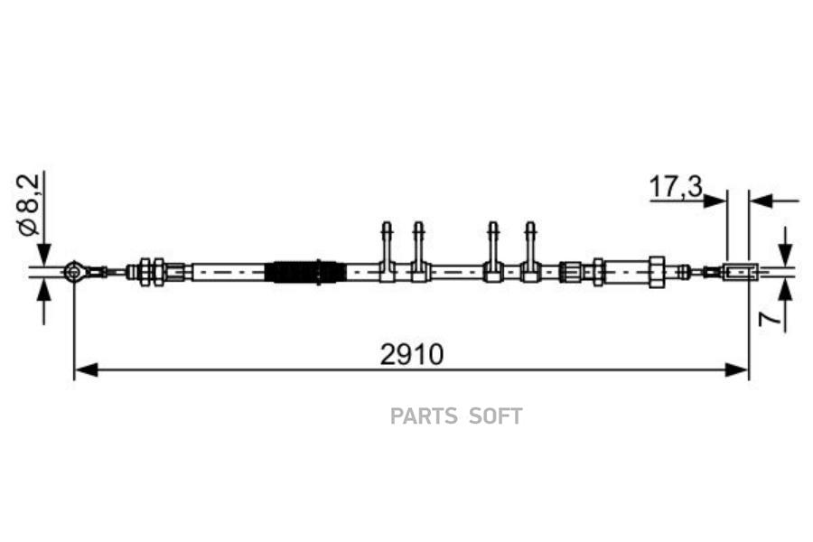 

BOSCH 1987482447 Трос, стояночная тормозная система