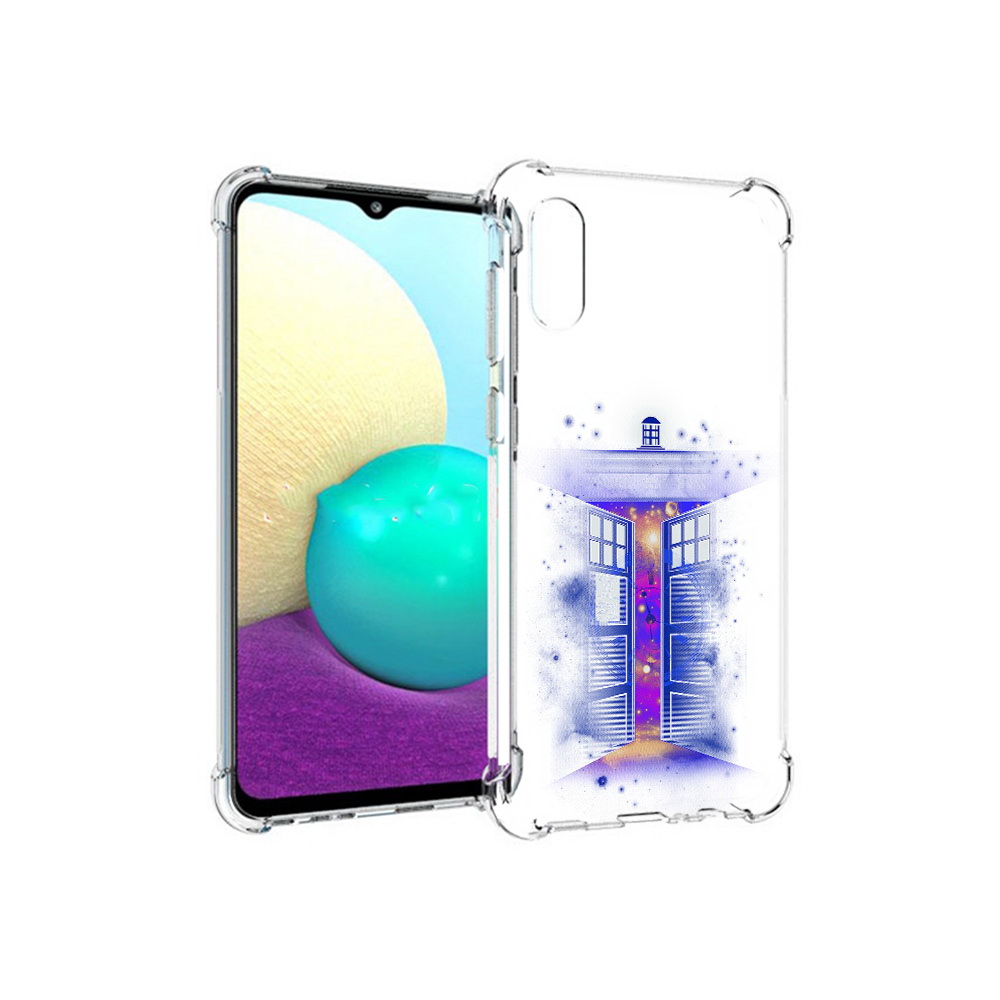 Чехол MyPads Tocco для Samsung Galaxy M02 фиолетовый уголок абстракция (PT157689.478.659)