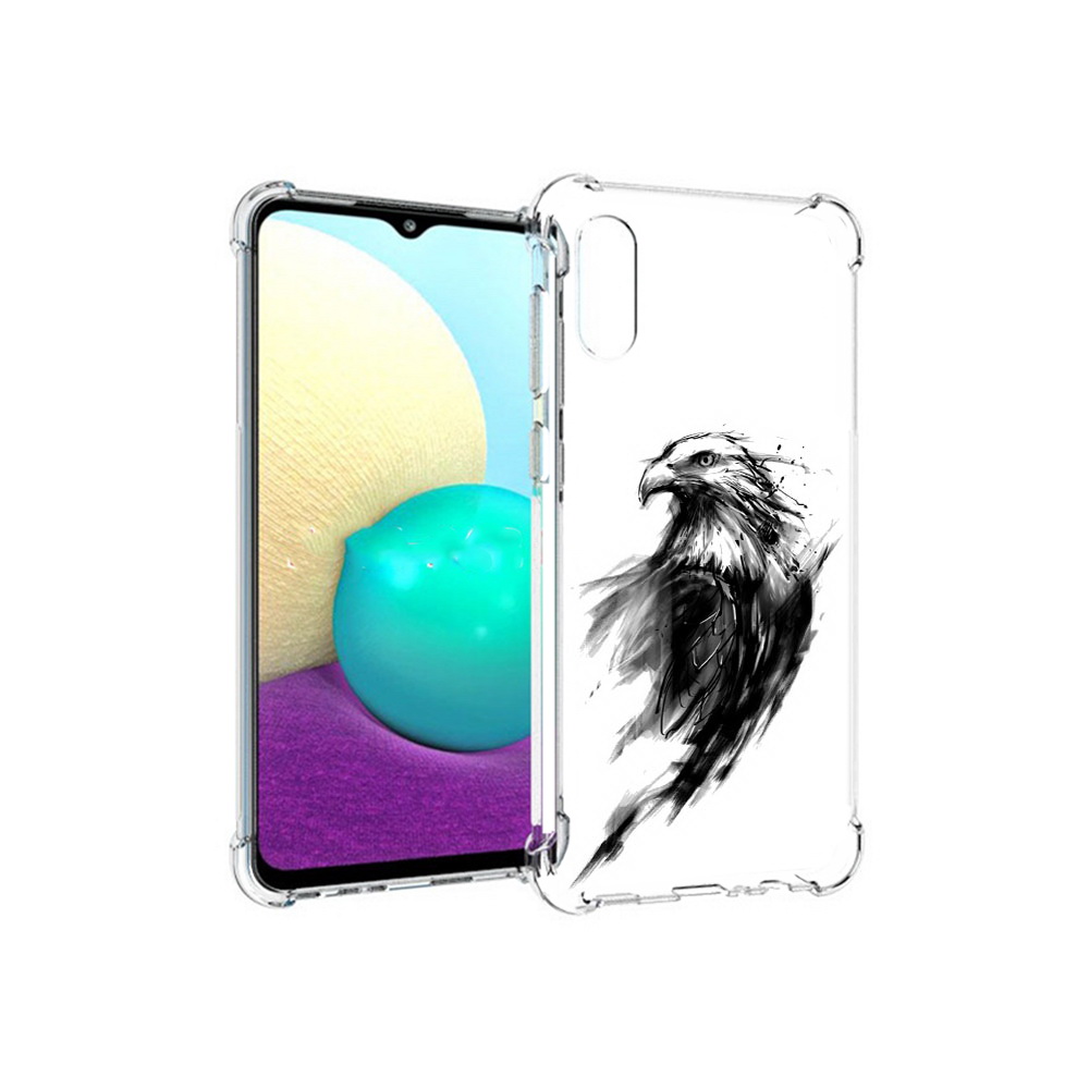 

Чехол MyPads Tocco для Samsung Galaxy M02 чб птица (PT157689.478.670), Прозрачный, Tocco