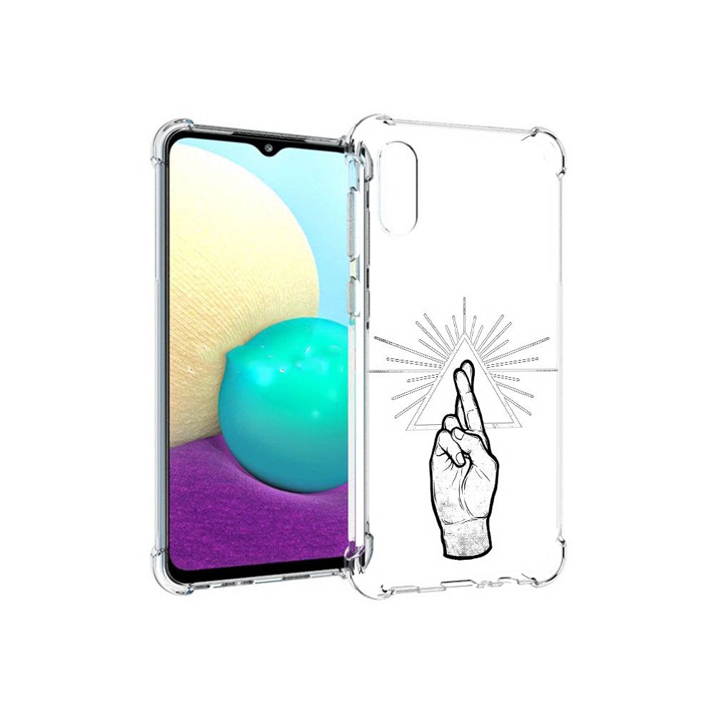 

Чехол MyPads Tocco для Samsung Galaxy M02 черно белая рука (PT157689.478.681), Прозрачный, Tocco