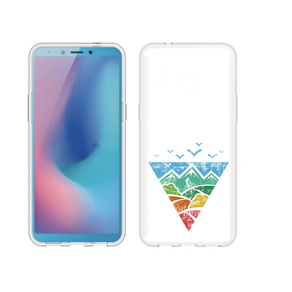 

Чехол MyPads Tocco для Samsung Galaxy A6s Лес земля море чайки (PT123850.597.105), Прозрачный, Tocco