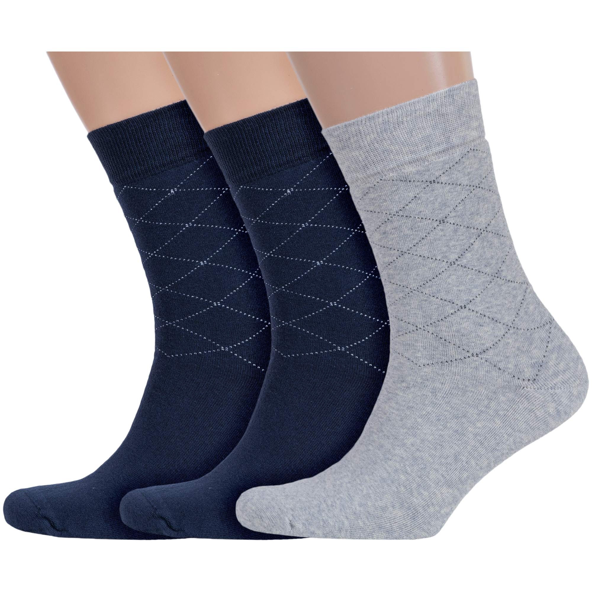 

Комплект носков мужских Rusocks 3-М3-33063 разноцветных 27-29, Синий;серый, 3-М3-33063