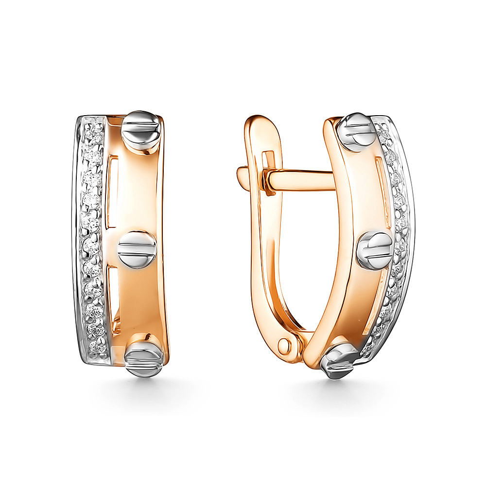 

Серьги из красного золота ЯХОНТ Золотой 245046, фианит, 245046