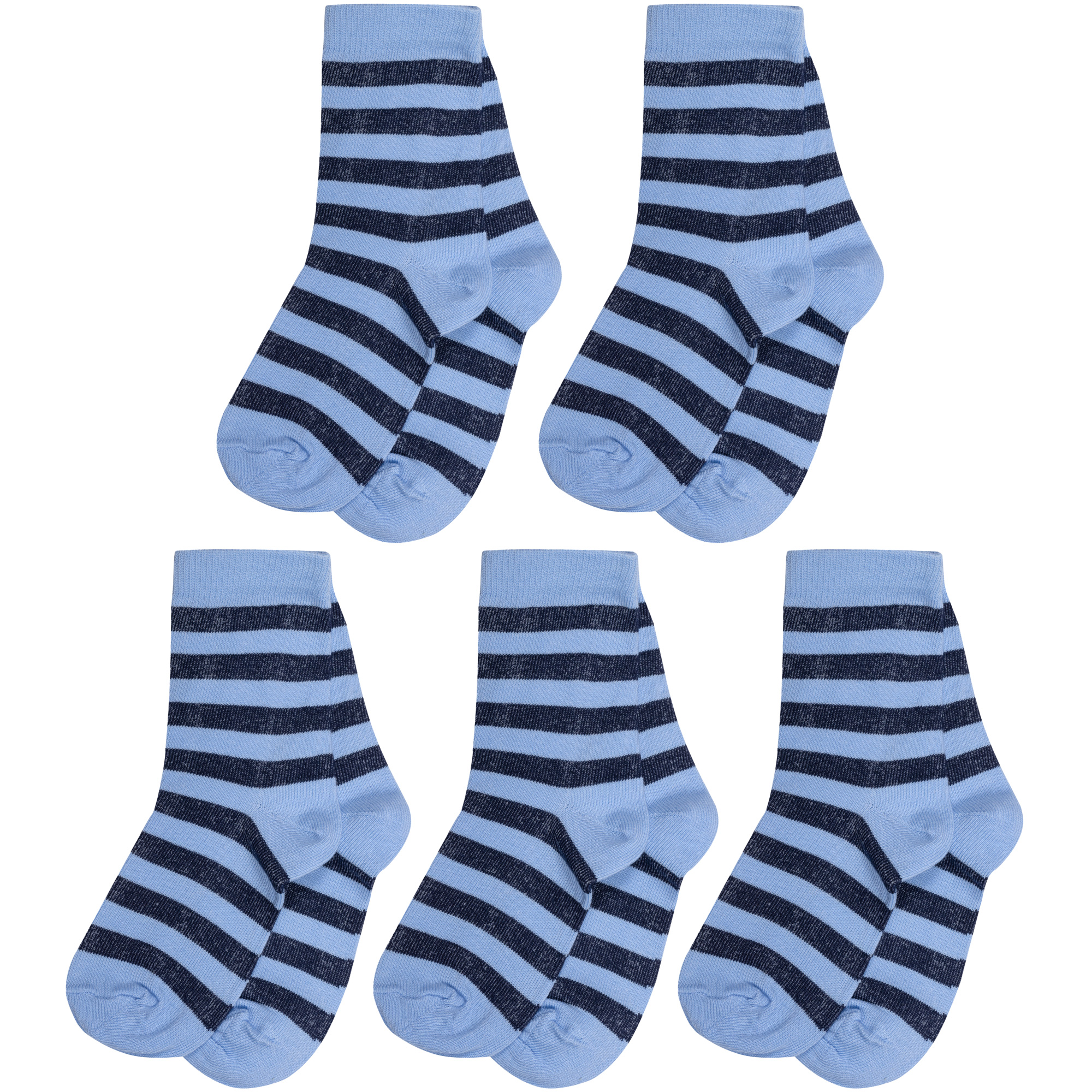 Носки детские Борисоглебский трикотаж 5-8С83, голубые с темно-синими полосами, 12-14