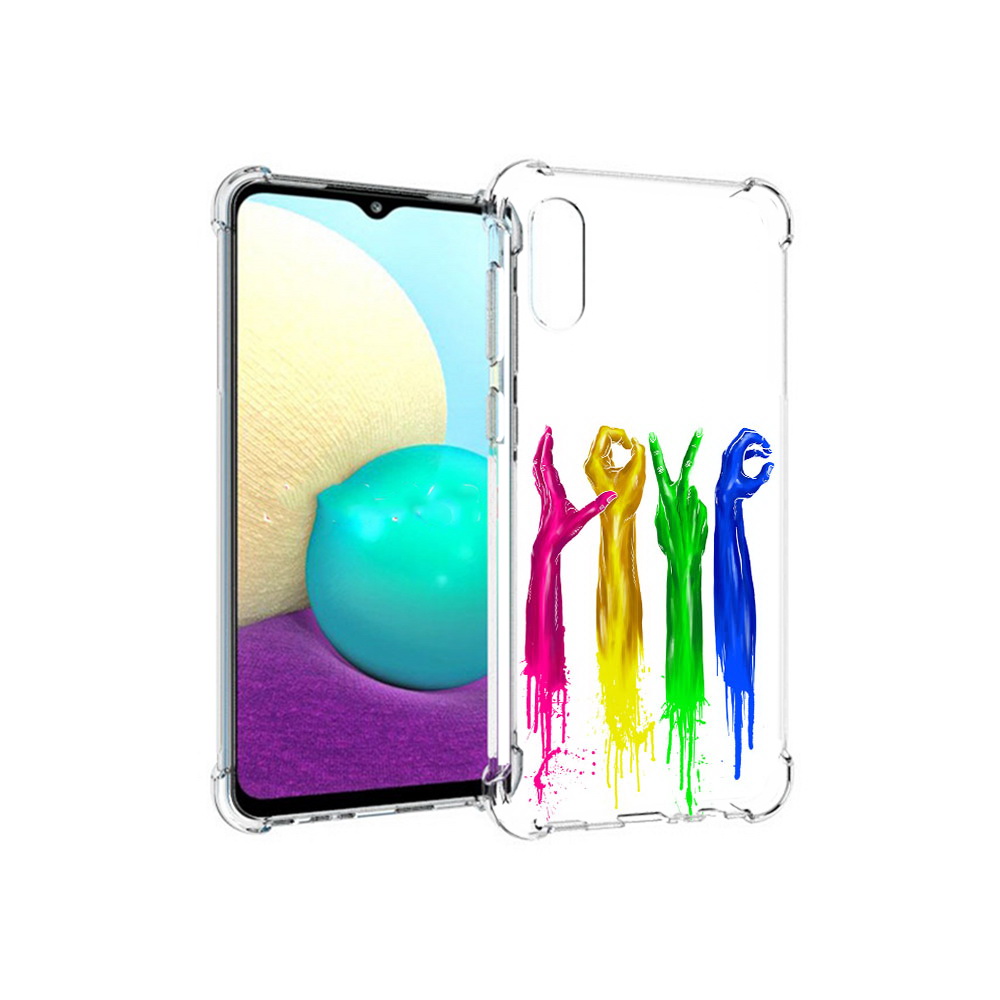 

Чехол MyPads Tocco для Samsung Galaxy M02 яркие руки love (PT157689.478.707), Прозрачный, Tocco