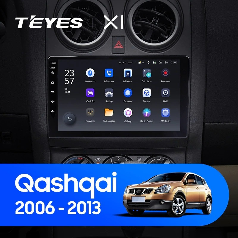 Штатная магнитола Teyes X1 4G 232 Nissan Qashqai 1 J10 2006-2013 F1 2610000₽