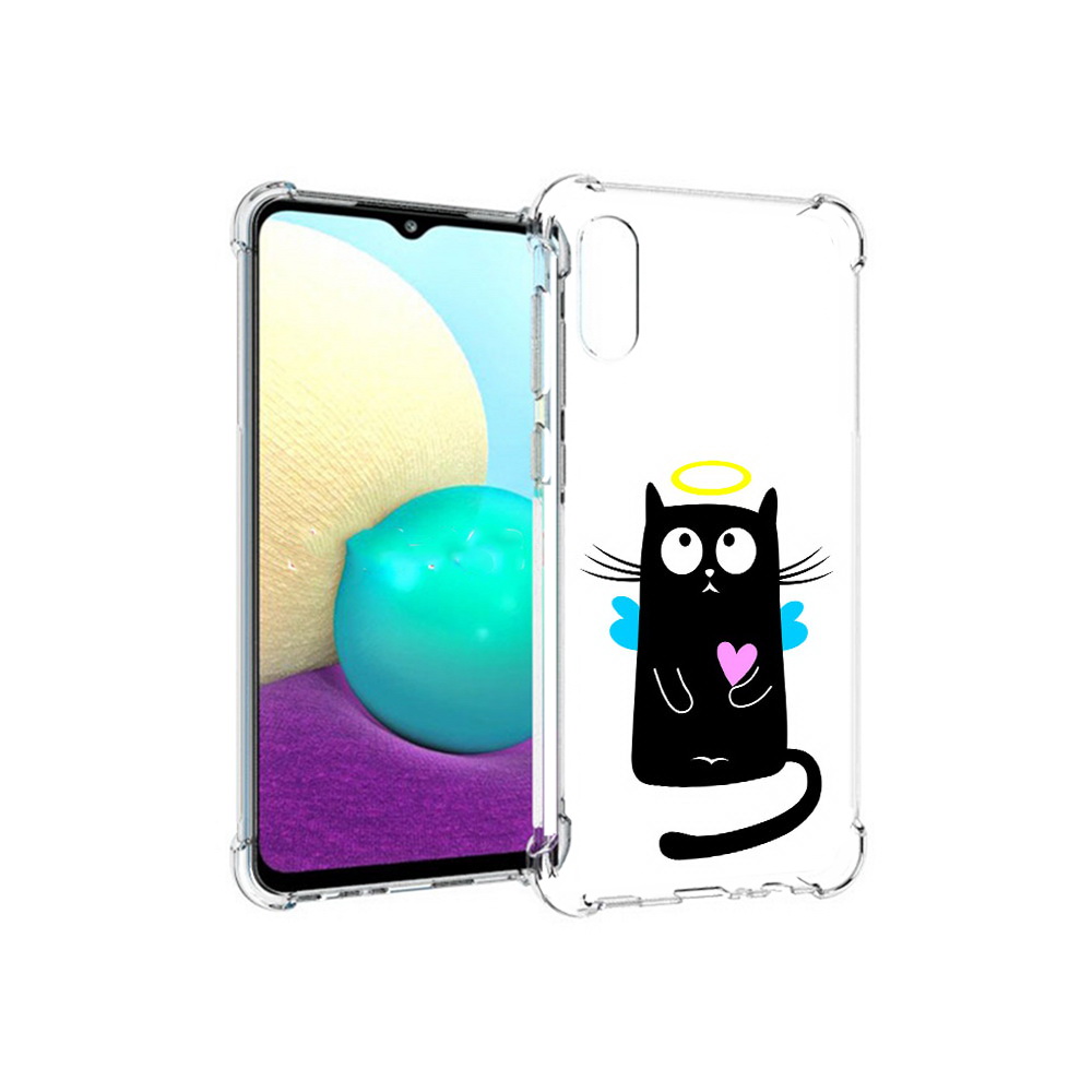 

Чехол MyPads Tocco для Samsung Galaxy M02 Кот ангелок (PT157689.478.96), Прозрачный, Tocco