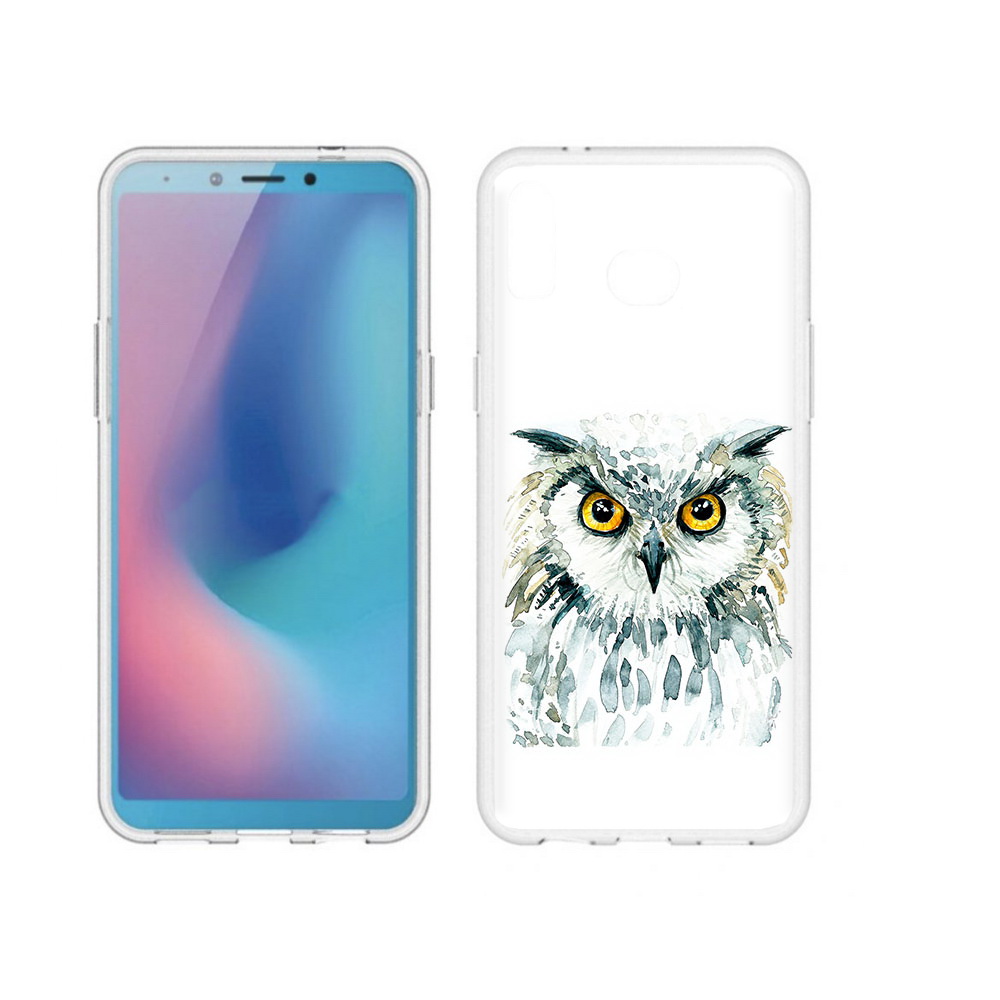 

Чехол MyPads Tocco для Samsung Galaxy A6s Серьезная сова (PT123850.597.156), Прозрачный, Tocco