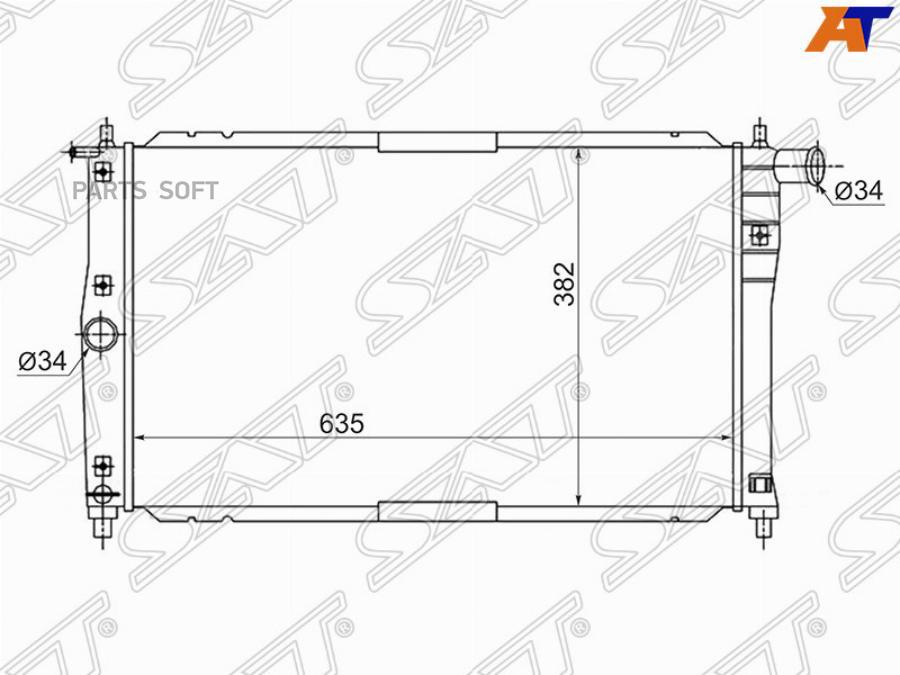 Радиатор Daewoo/Chevrolet Lanos 97-/Zaz Chance 1.3/1.5/1.6 07-(Трубчатый) Sat арт. SG-DW00