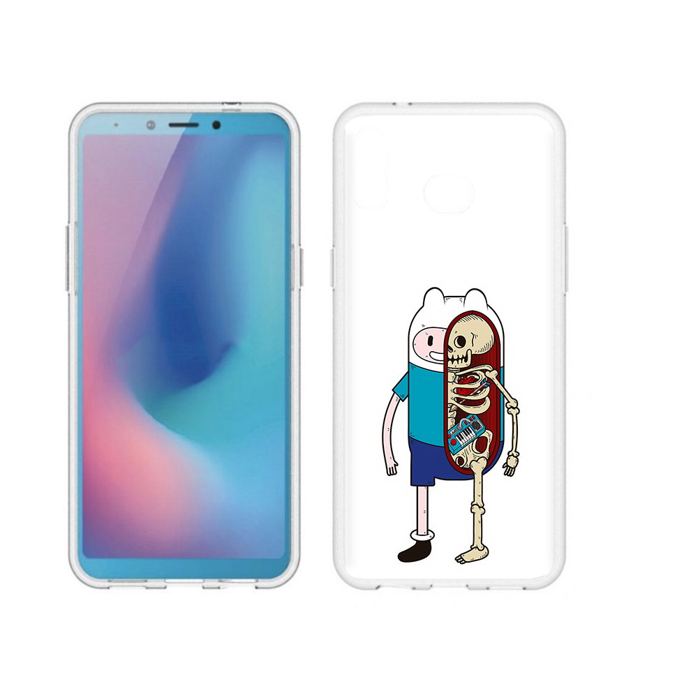 

Чехол MyPads Tocco для Samsung Galaxy A6s Финн скелет (PT123850.597.187), Прозрачный, Tocco