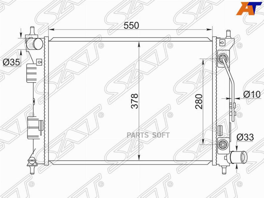 

SAT 'SGHY00011 Радиатор HYUNDAI ELANTRA/AVANTE 11-/I30 12-/KIA SOUL 09-/FORTE 12- 1шт