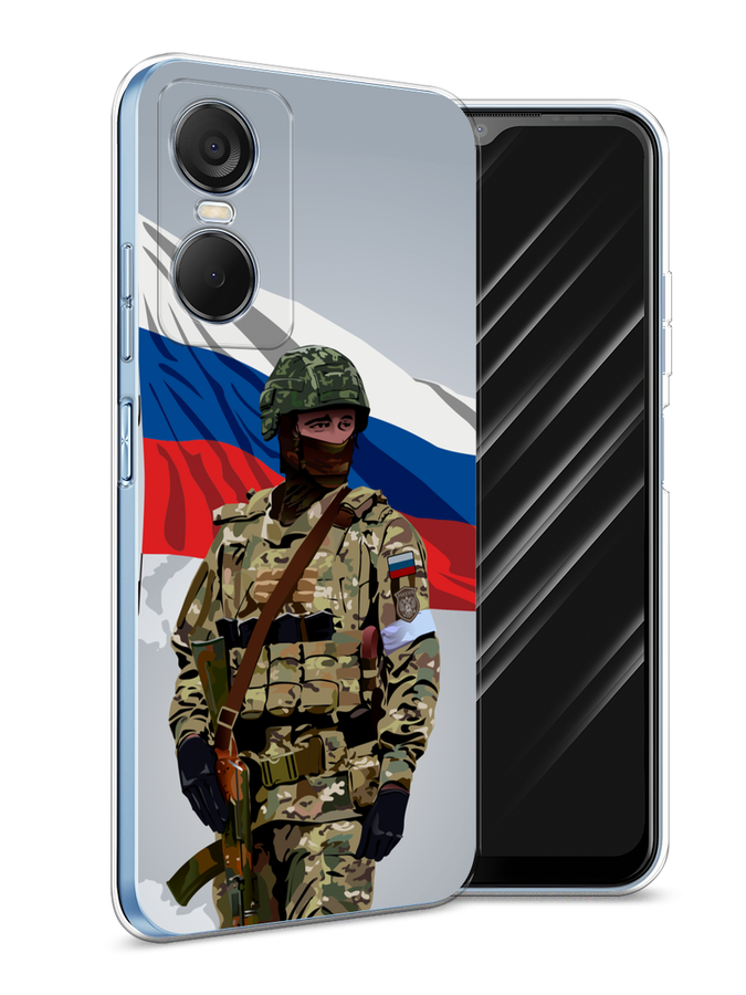 

Чехол Awog на Tecno Pop 6 Pro "Солдат с флагом", Белый;синий;красный;зеленый, 302750-1