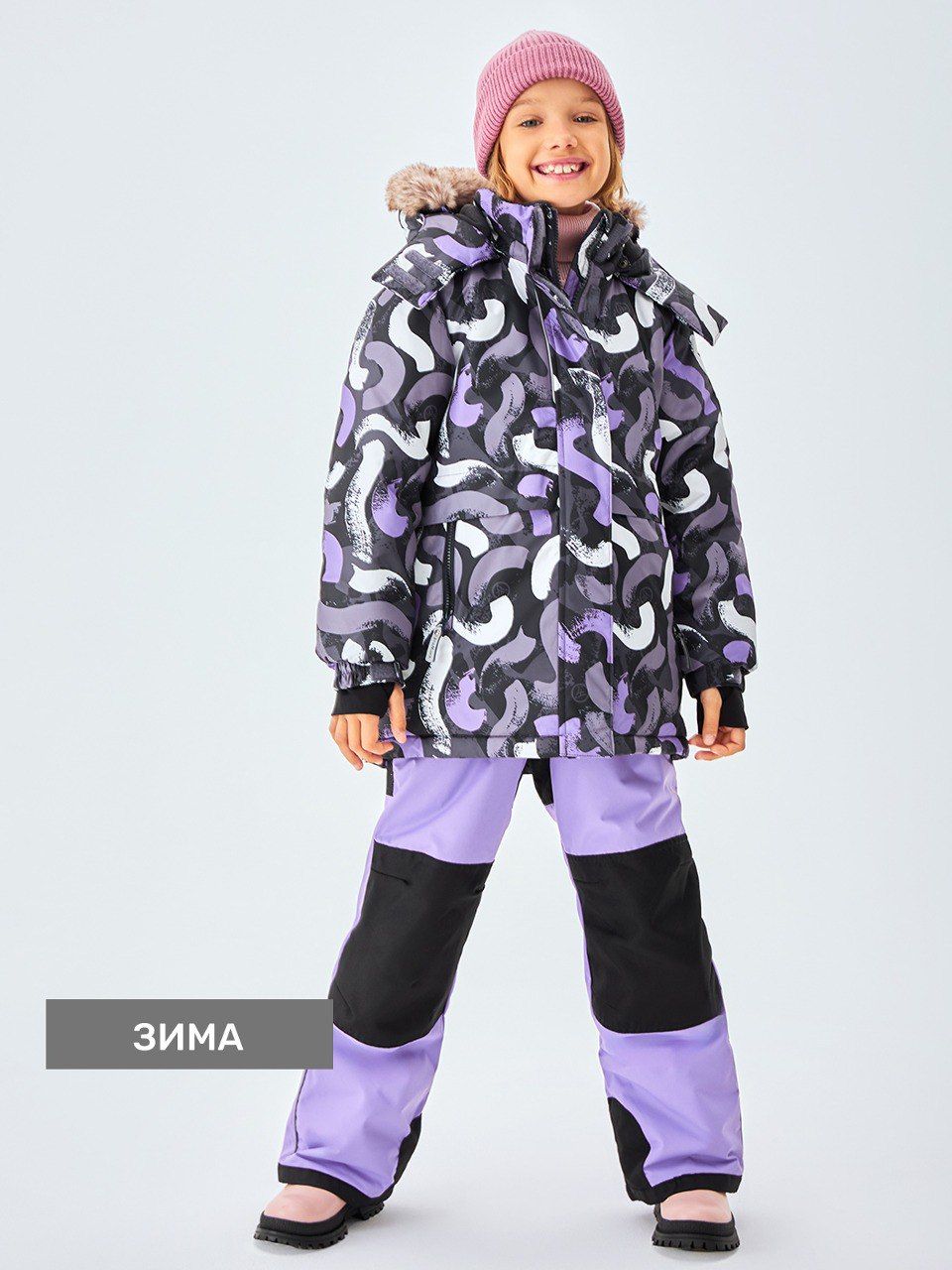 Комплект верхней одежды детский Premont WP312715 серый сиреневый 104 10499₽