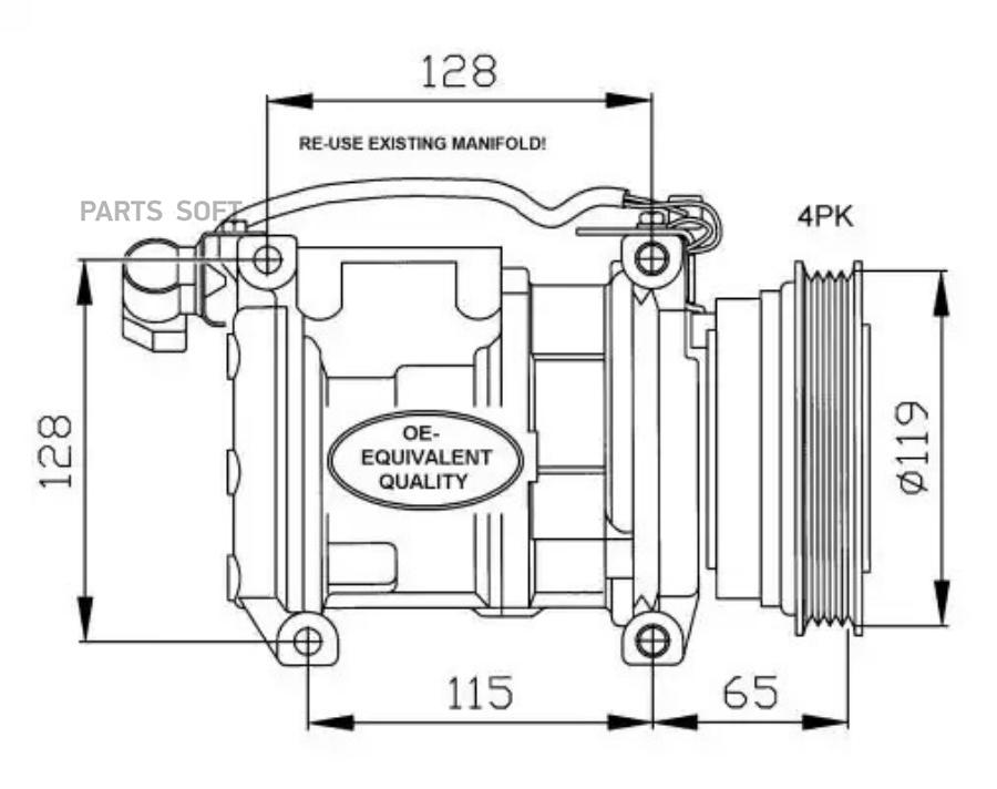 Компрессор кондиционера LAND ROVER Range Rover 2.5D 95- NRF 32122