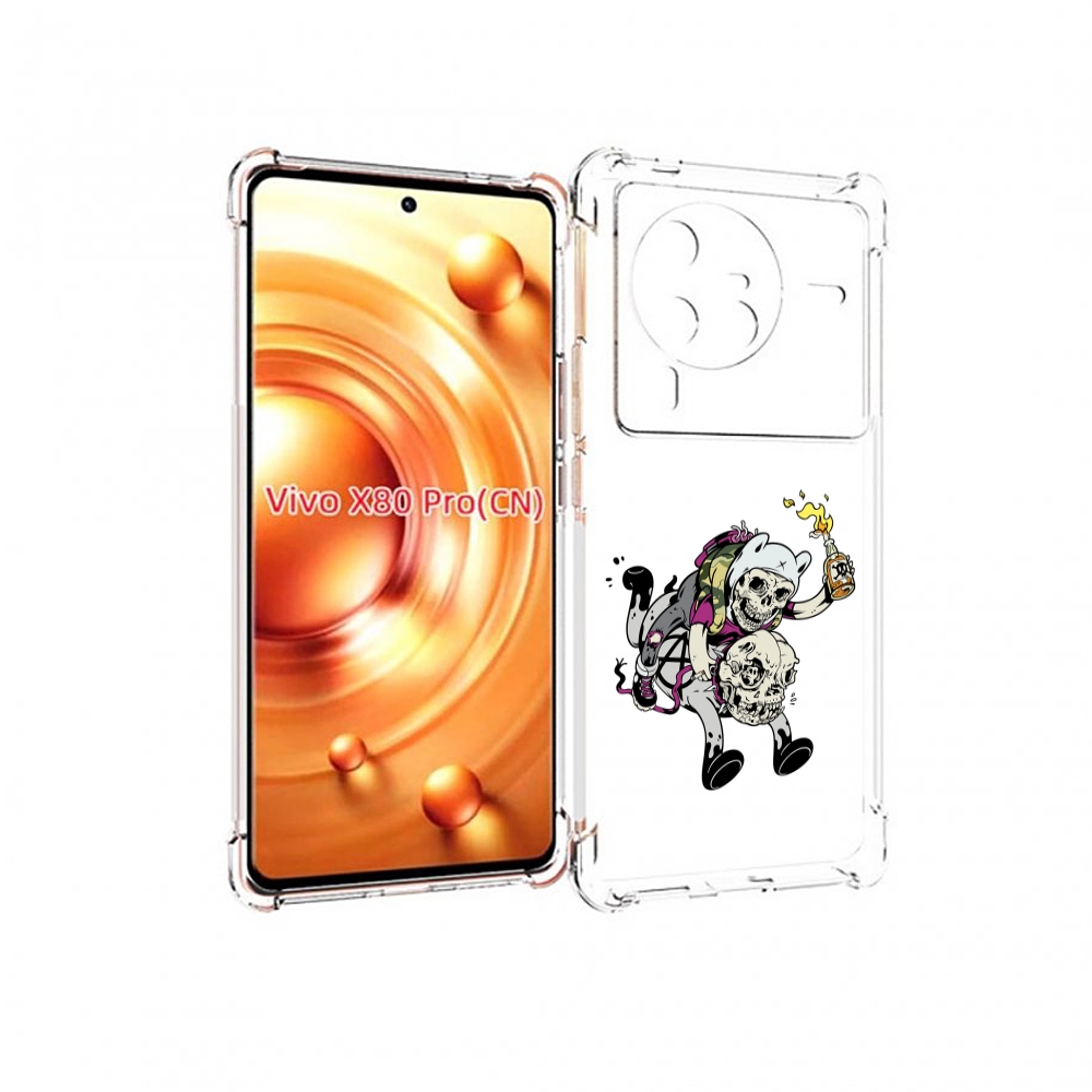 

Чехол MyPads время приключений скелеты для Vivo X80 Pro, Прозрачный, Tocco