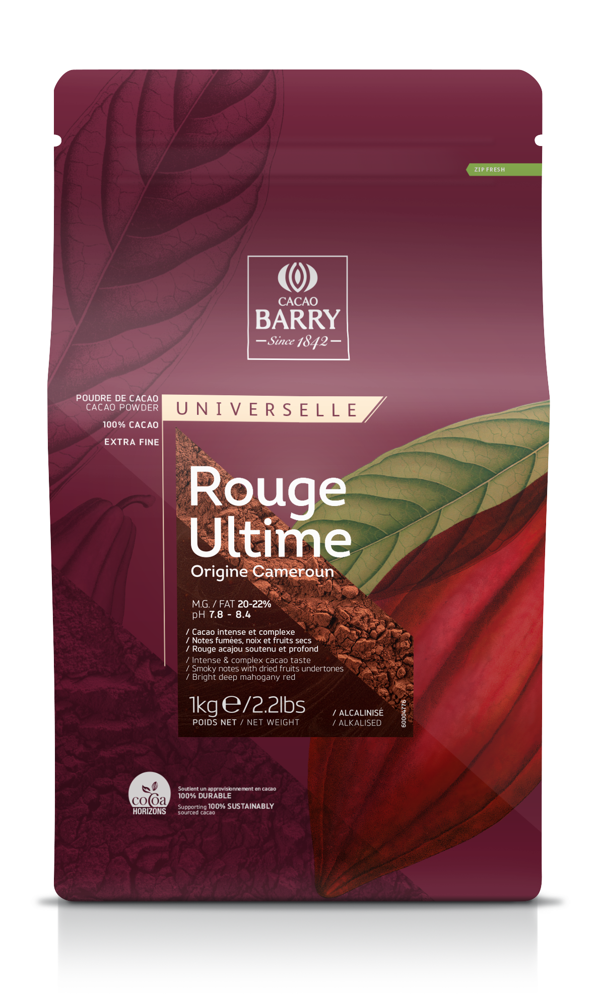 Какао-порошок CACAO BARRY 100% Rouge Ultime, 1 кг