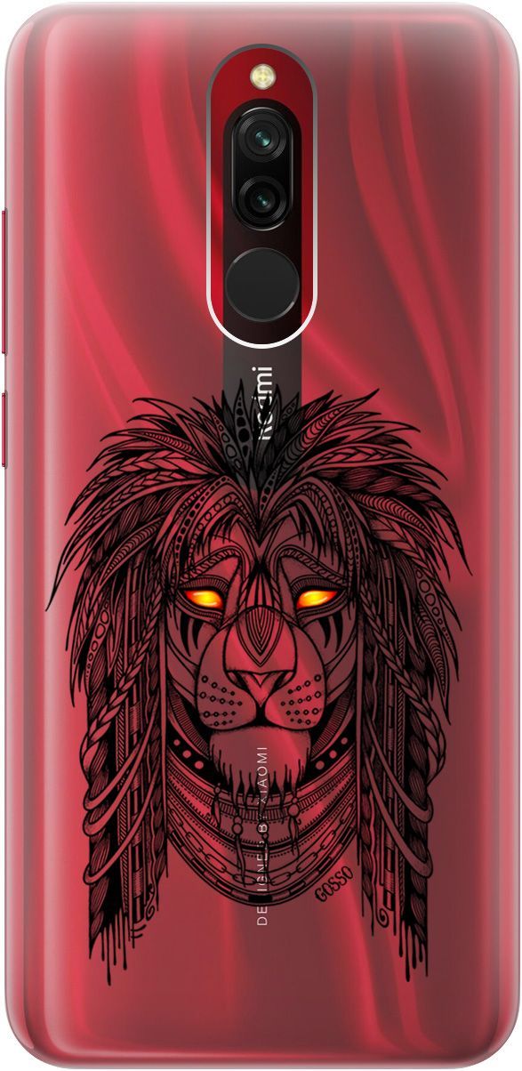 

Силиконовый чехол на Xiaomi Redmi 8 "Grand Leo" прозрачный, Прозрачный;красный, 0