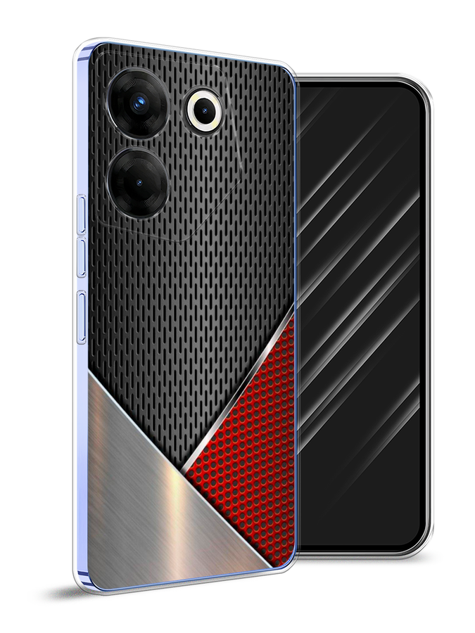 

Чехол Awog на Tecno Camon 20 Pro 5G "Стальной металл", Черный;красный;серебристый, 304050-1