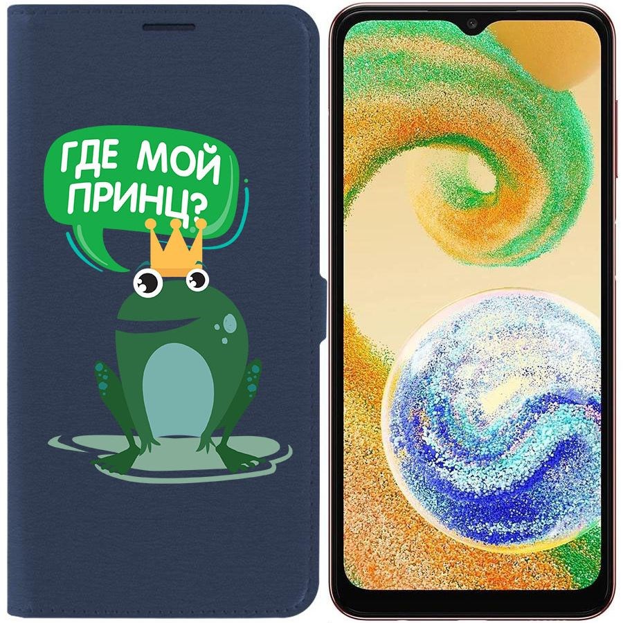 

Чехол-книжка Krutoff Eco Book для Samsung Galaxy A04s (A047) Лягушка (синий)