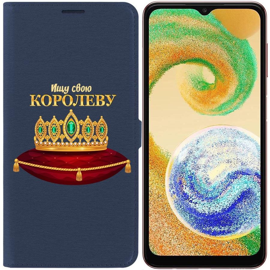 

Чехол-книжка Krutoff Eco Book для Samsung Galaxy A04s (A047) Ищу свою Королеву (синий)