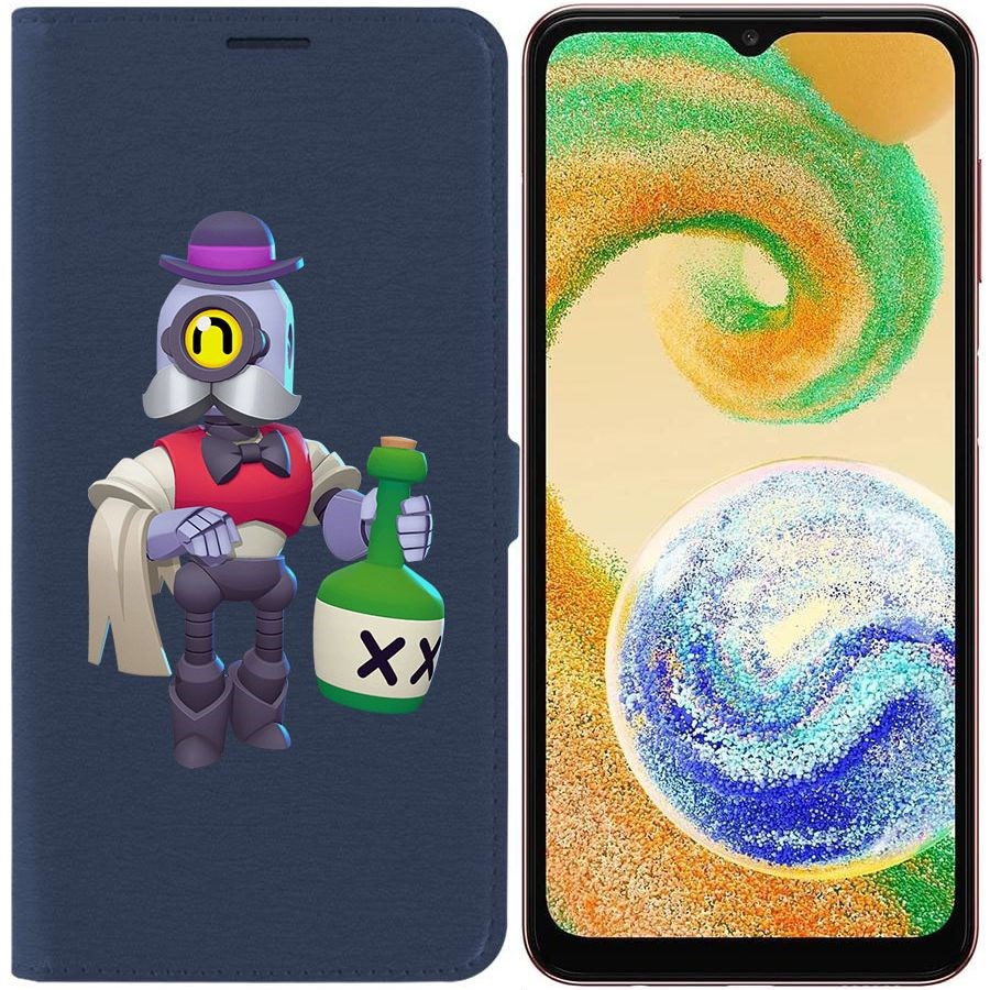 

Чехол-книжка Krutoff Eco Book для Samsung Galaxy A04s (A047) Brawl Stars-Барли (синий)