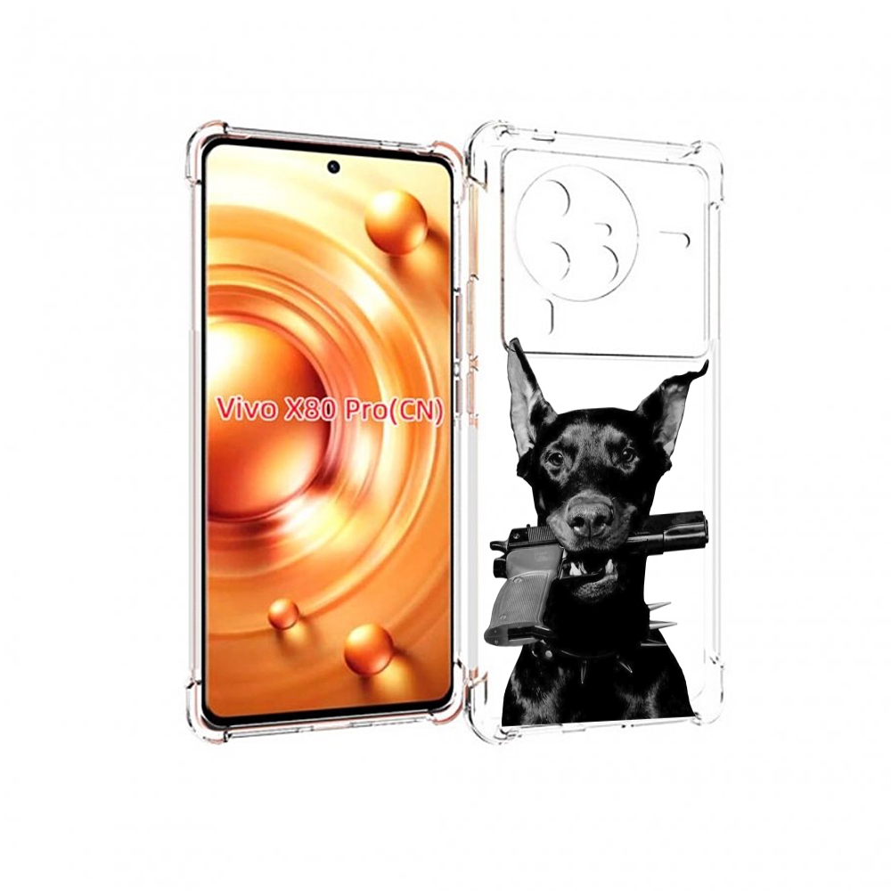 

Чехол MyPads доберман с пистолетом для Vivo X80 PRO, Прозрачный, Tocco