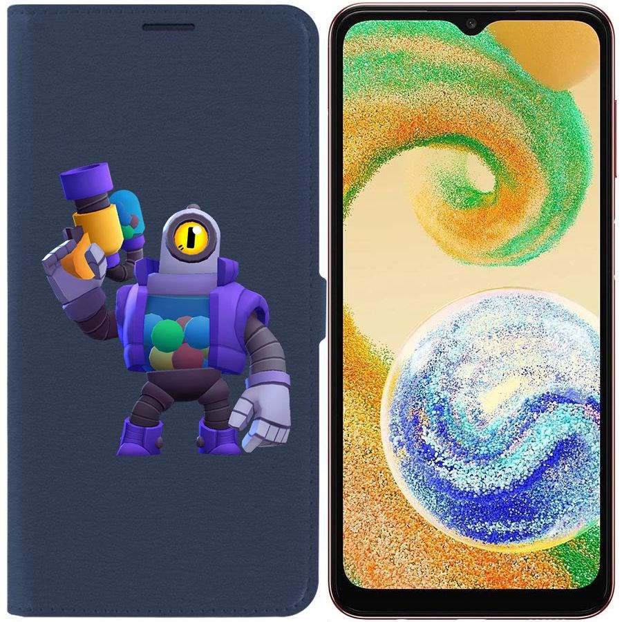 

Чехол-книжка Krutoff Eco Book для Samsung Galaxy A04s (A047) Brawl Stars-Рико (синий)