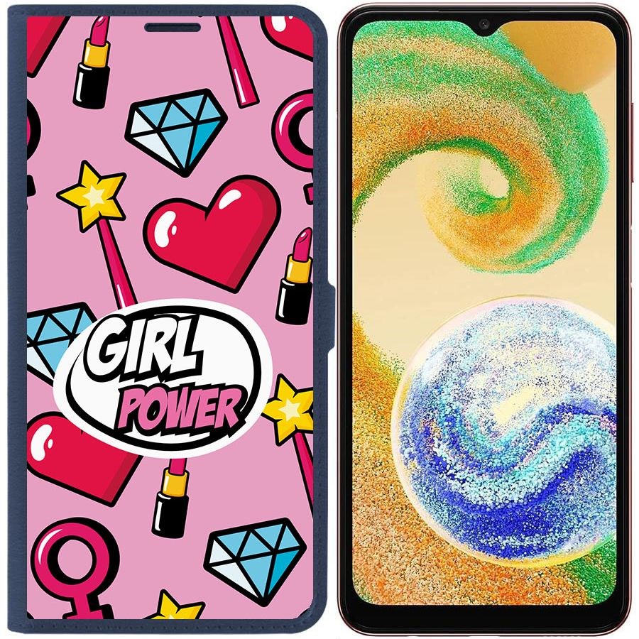 

Чехол-книжка Krutoff Eco Book для Samsung Galaxy A04s (A047) Girl Power (синий)