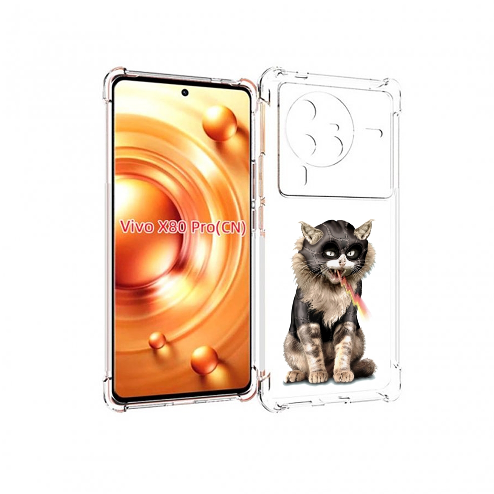 

Чехол MyPads дьяволский кот для Vivo X80 Pro, Прозрачный, Tocco