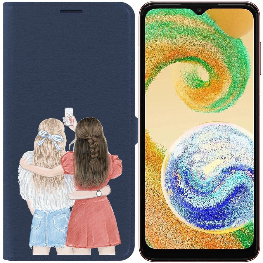

Чехол-книжка Krutoff Eco Book для Samsung Galaxy A04s (A047) Лучшие подруги (синий)