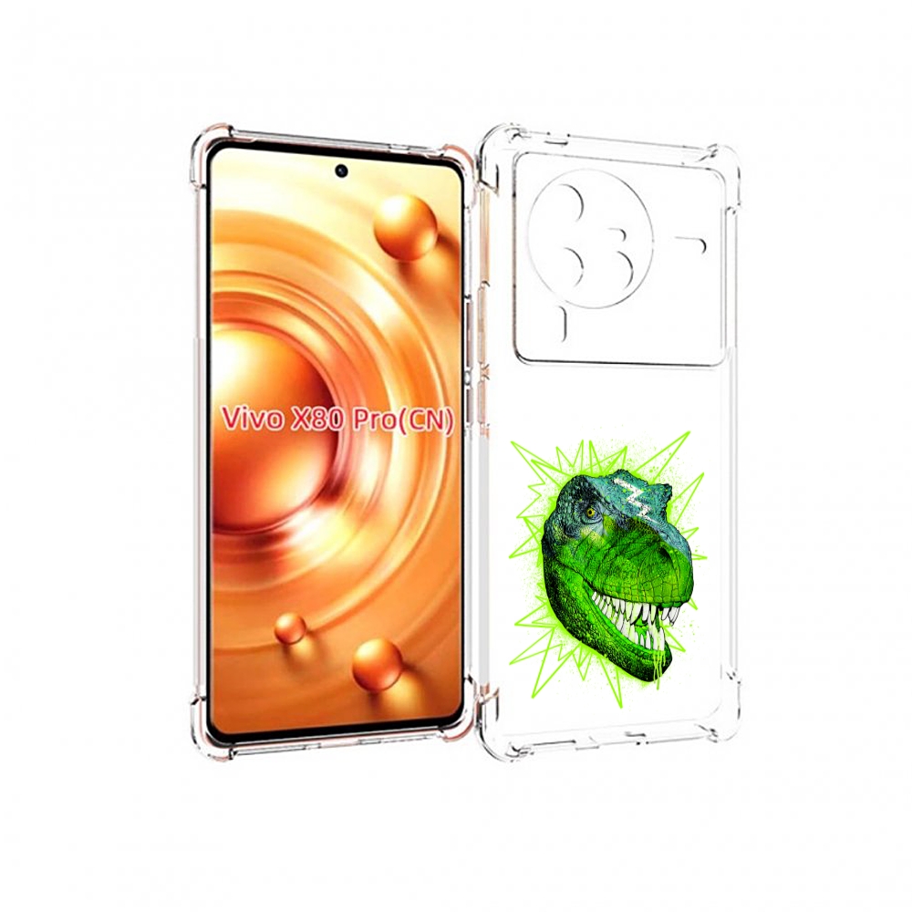 

Чехол MyPads зеленый динозавр для Vivo X80 PRO, Прозрачный, Tocco