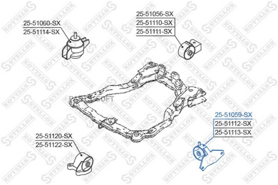 

STELLOX Подушка ДВС STELLOX 2551059sx