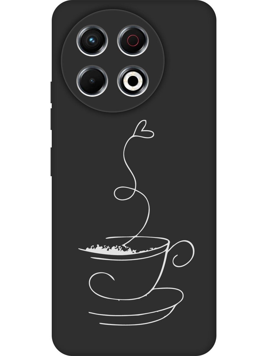 

Силиконовый чехол на Tecno Spark 30 Pro с принтом "Кружечка кофе" матовый черный, Черный;белый;серый, 786719961