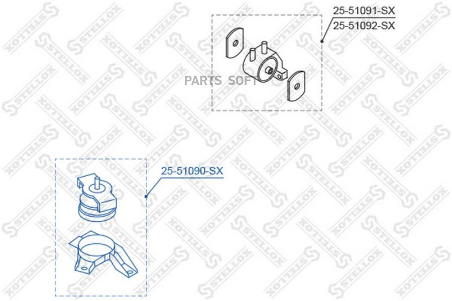 

STELLOX Подушка ДВС STELLOX 2551090sx