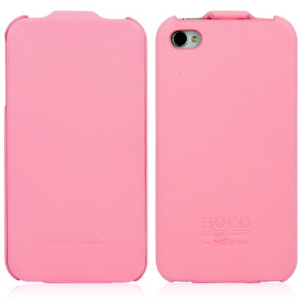 

Кожаный чехол для Apple iPhone 4/4S Hoco Leather Case (Розовый)