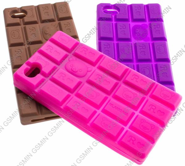 

Чехол силиконовый для Apple iPhone 4/4S в виде Шоколадки Sweet (Розовый)