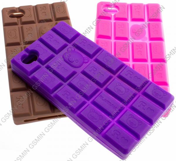 

Чехол силиконовый для Apple iPhone 4/4S в виде Шоколадки Sweet (Фиолетовый)