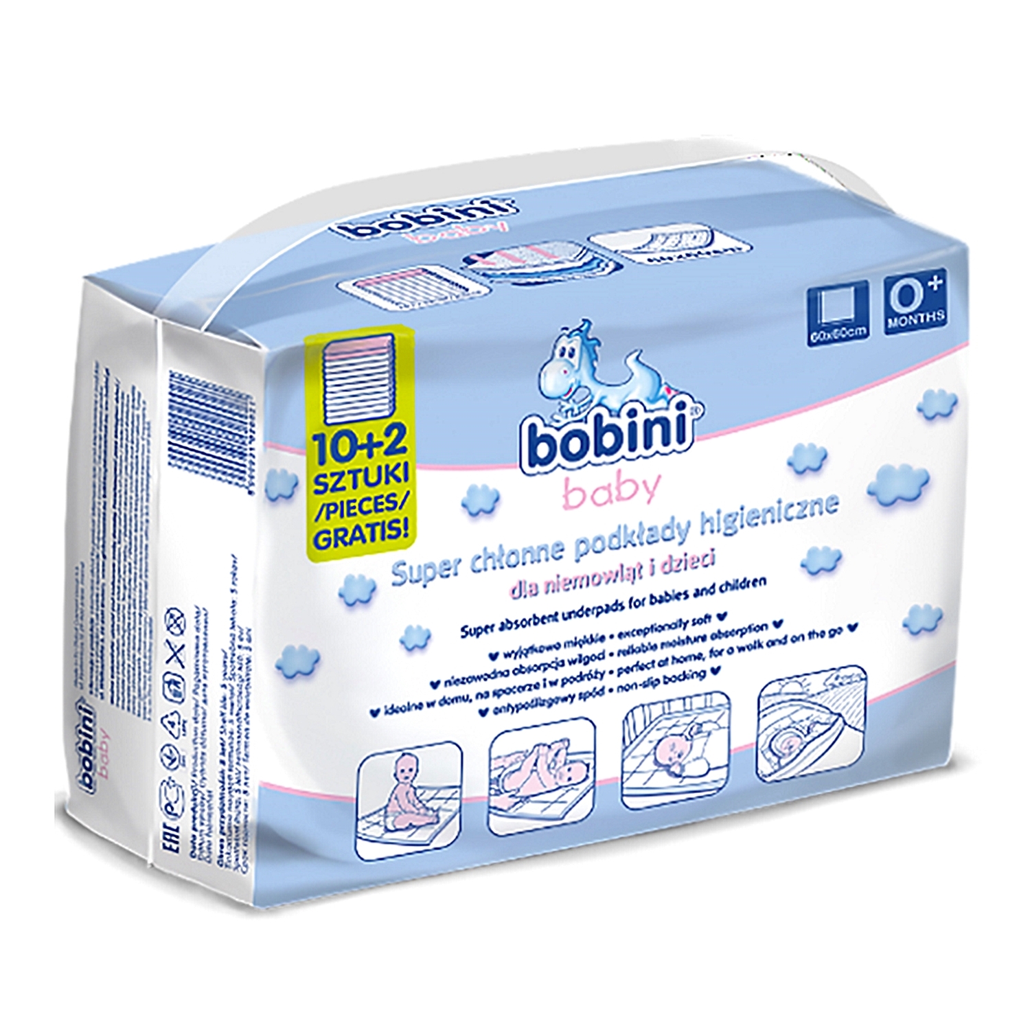 

Пеленки Bobini BABY впитывающие для младенцев 60х60 см 12 шт