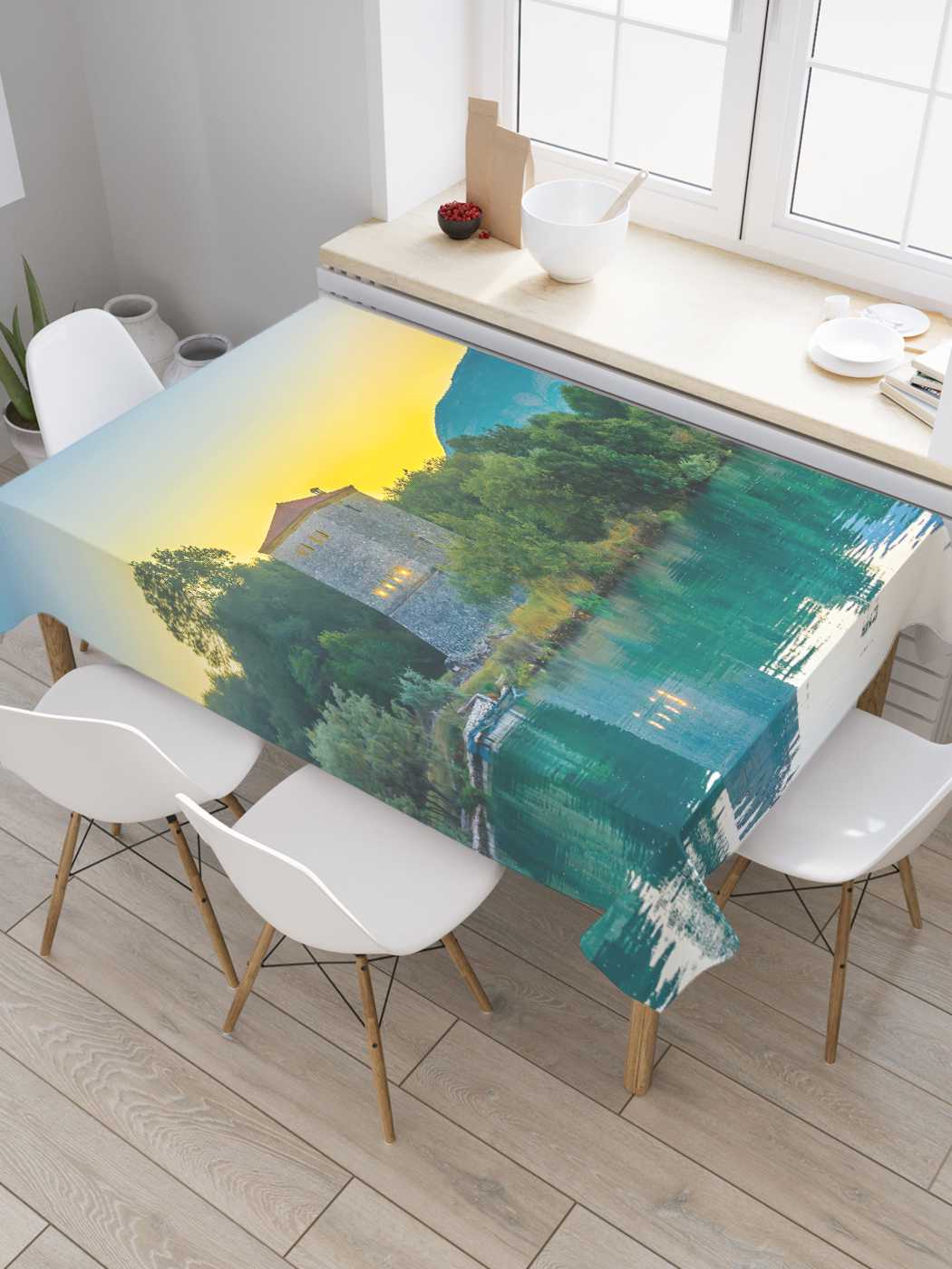 

Скатерть прямоугольная JoyArty "Темница у реки" из сатена, 180x145 см, Зеленый, Темница у реки