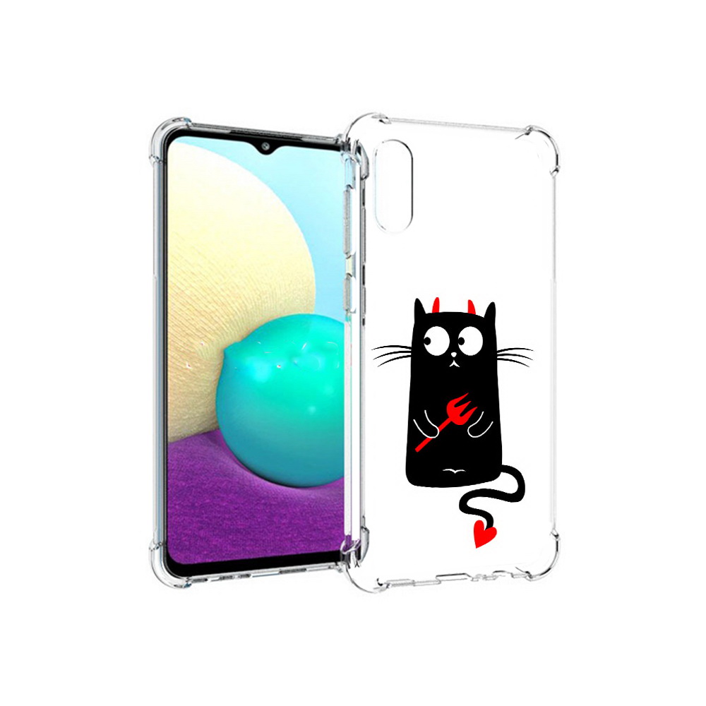 

Чехол MyPads Tocco для Samsung Galaxy M02 Кот демон (PT157689.478.97), Прозрачный, Tocco