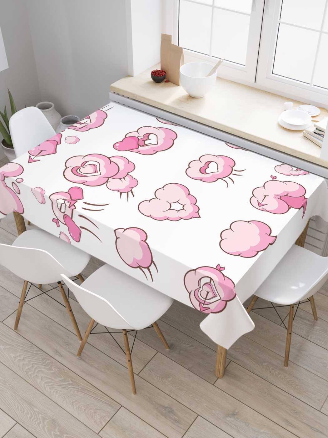 

Скатерть прямоугольная JoyArty "Любовные облака" из сатена, 180x145 см, Зеленый, Любовные облака