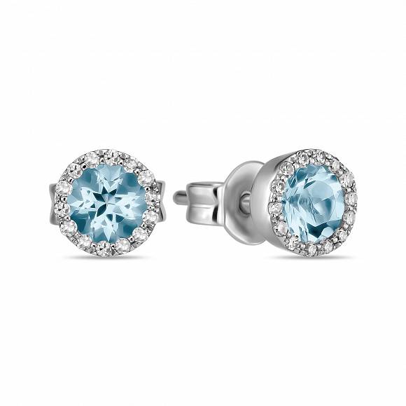 

Серьги-пусеты из белого золота с аквамарином/бриллиантом MIUZ Diamonds E01-33628-AQ, E01-33628-AQ