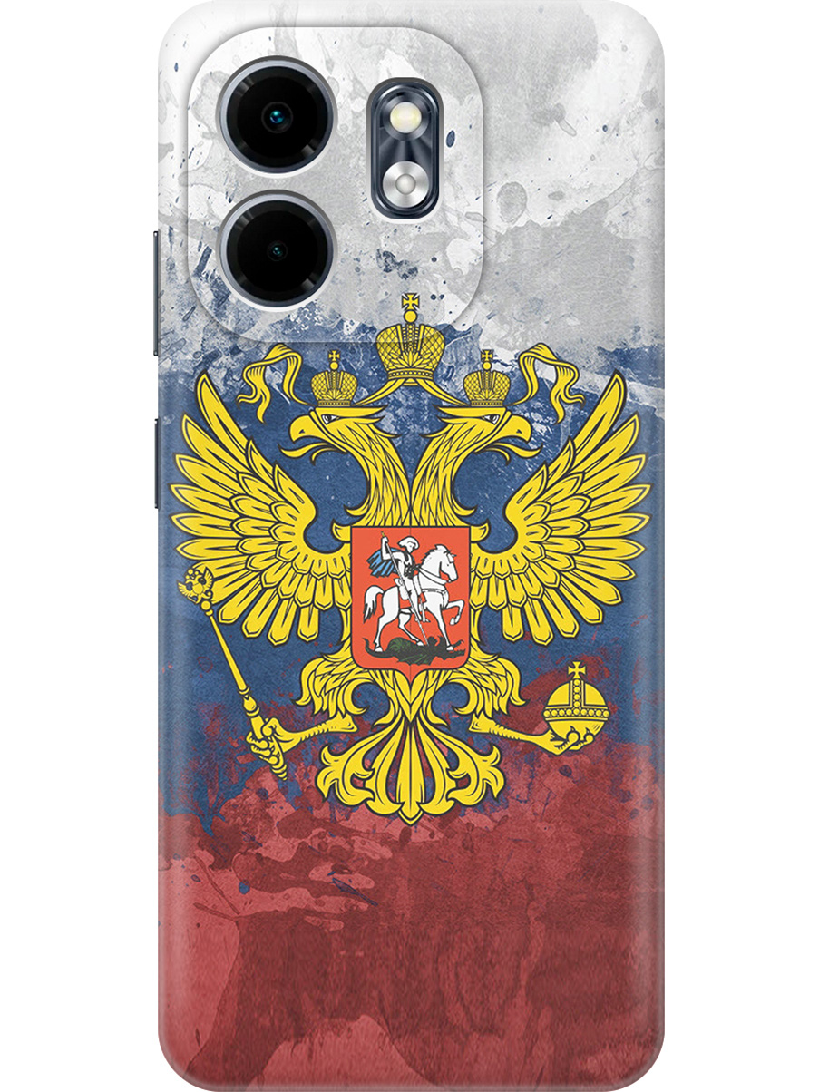 

Силиконовый чехол на Infinix Hot 50i/Smart 9 с принтом "Герб и Флаг РФ", Прозрачный;голубой;желтый;красный, 786719381