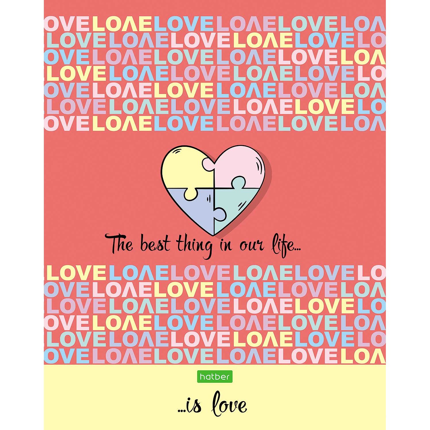 

Тетрадь А5 80л клетка Hatber Love is…