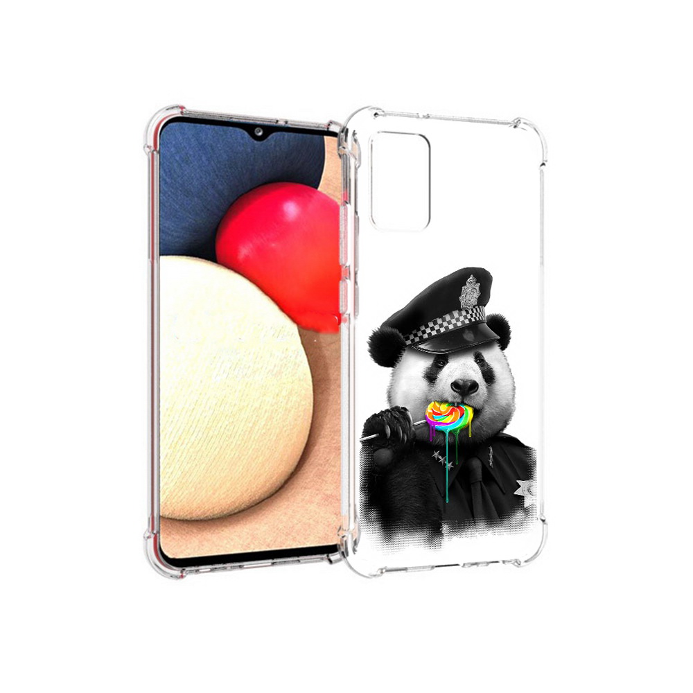 

Чехол MyPads Tocco для Samsung Galaxy A02s Панда полиция (PT156738.479.130), Прозрачный, Tocco