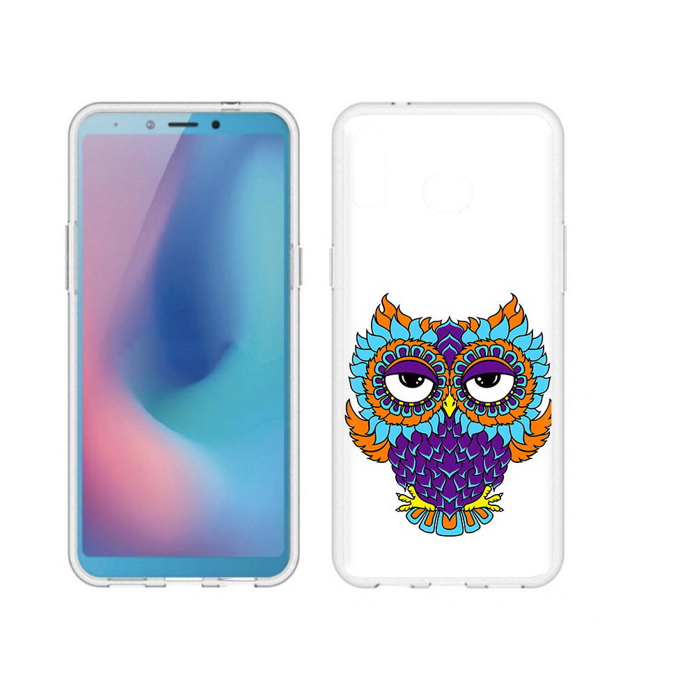

Чехол MyPads Tocco для Samsung Galaxy A6s Цветная сова (PT123850.597.198), Прозрачный, Tocco