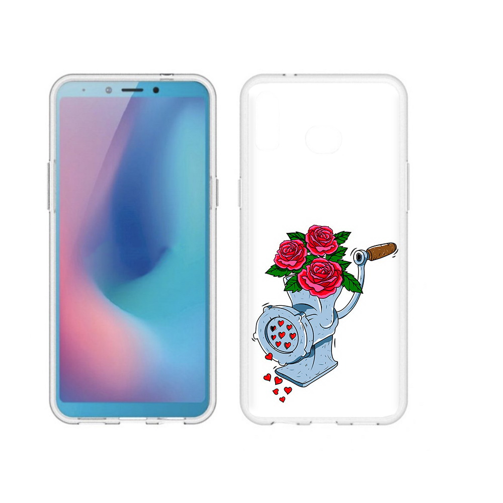 

Чехол MyPads Tocco для Samsung Galaxy A6s Цветочные сердца (PT123850.597.199), Прозрачный, Tocco