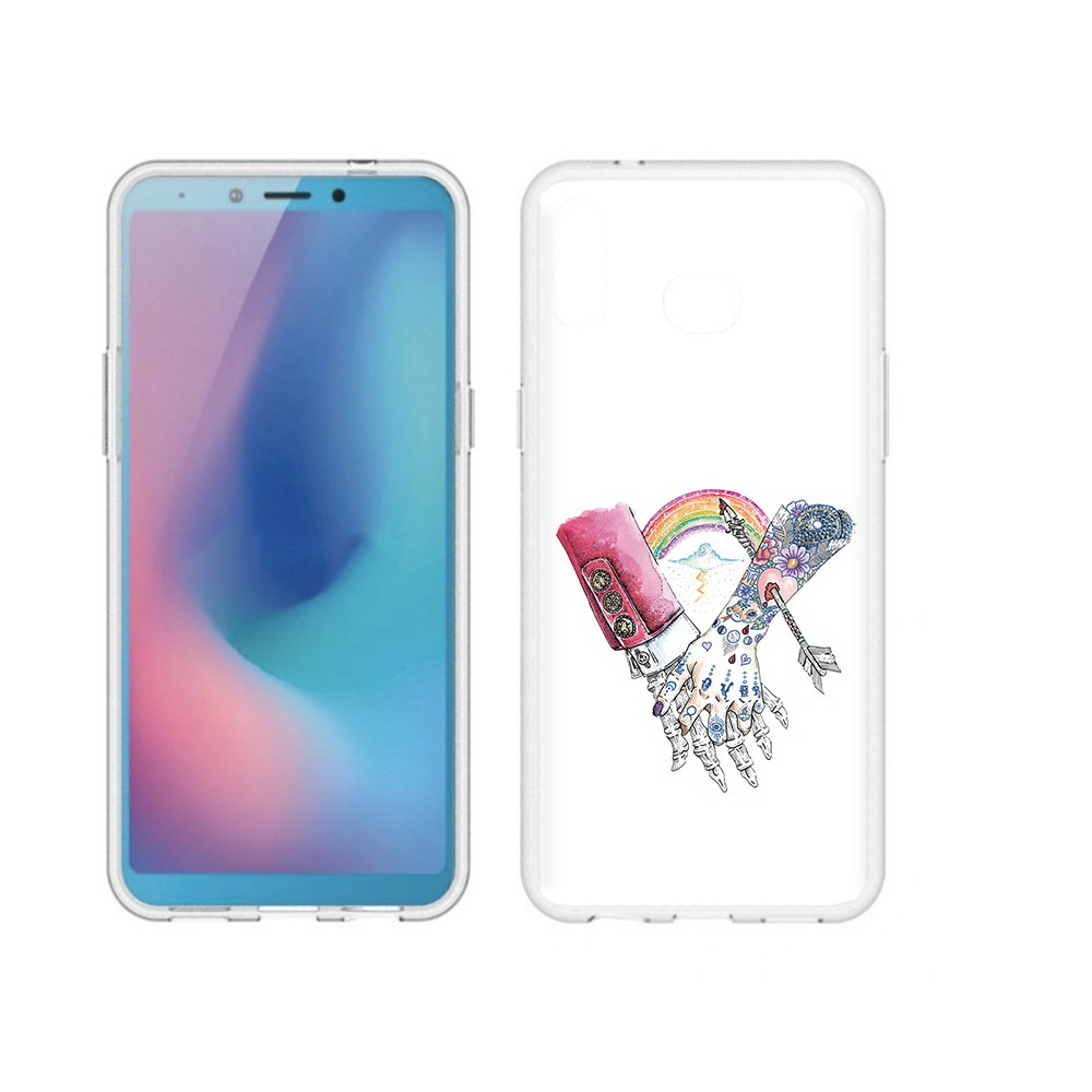 

Чехол MyPads Tocco для Samsung Galaxy A6s абстракция руки в татуировках (PT123850.597.212), Прозрачный, Tocco