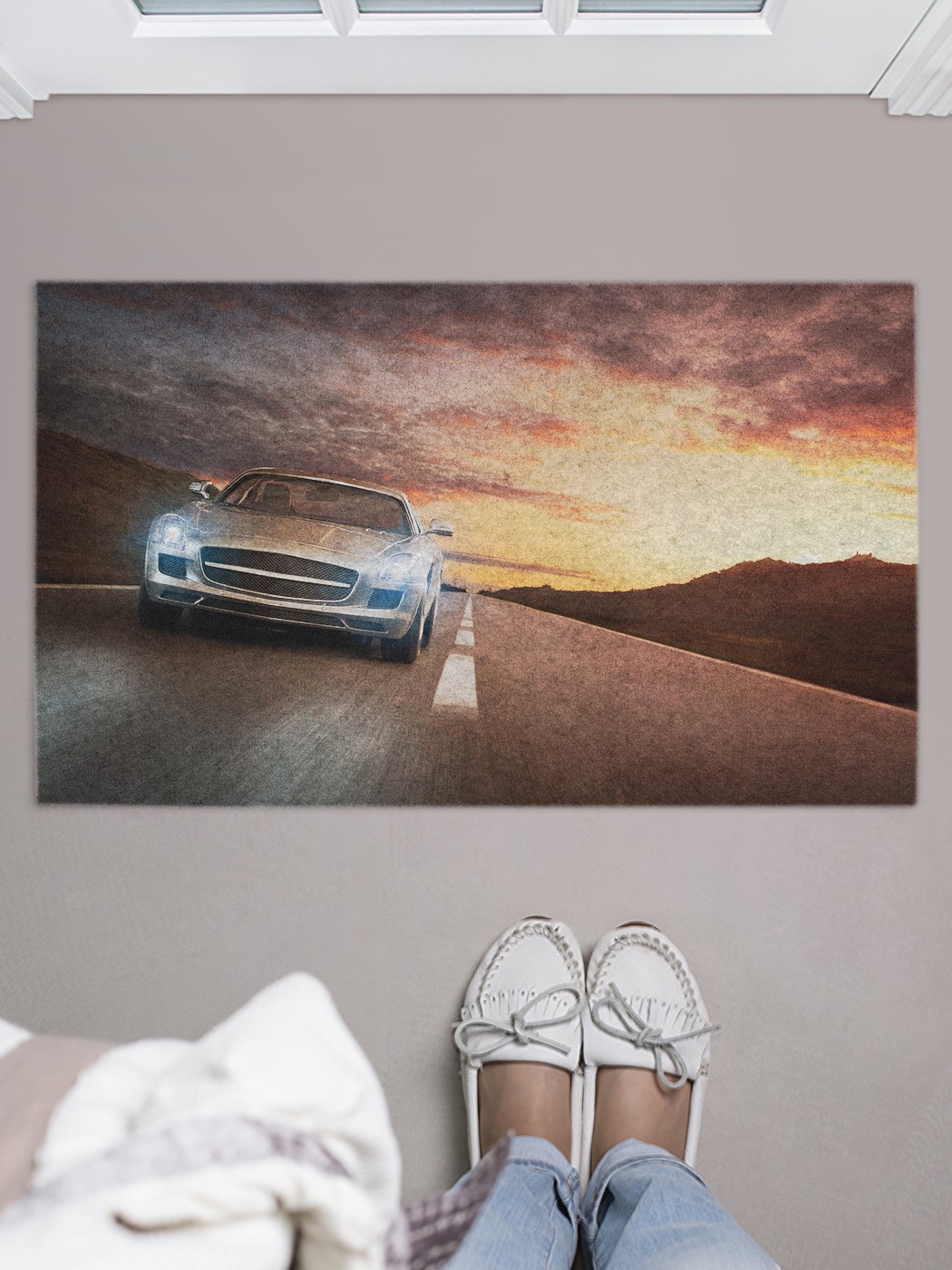 

Придверный коврик в прихожую для обуви, на резиновой основе, 75x45 см door_40683 JoyArty